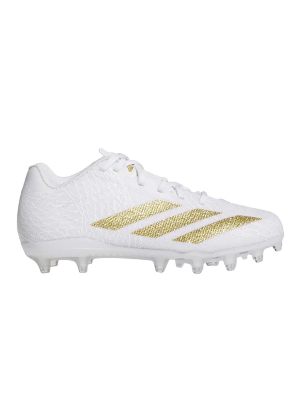 Adidas | Big Kids White & Gold Football Lacrosse Cleats, Size 4.5